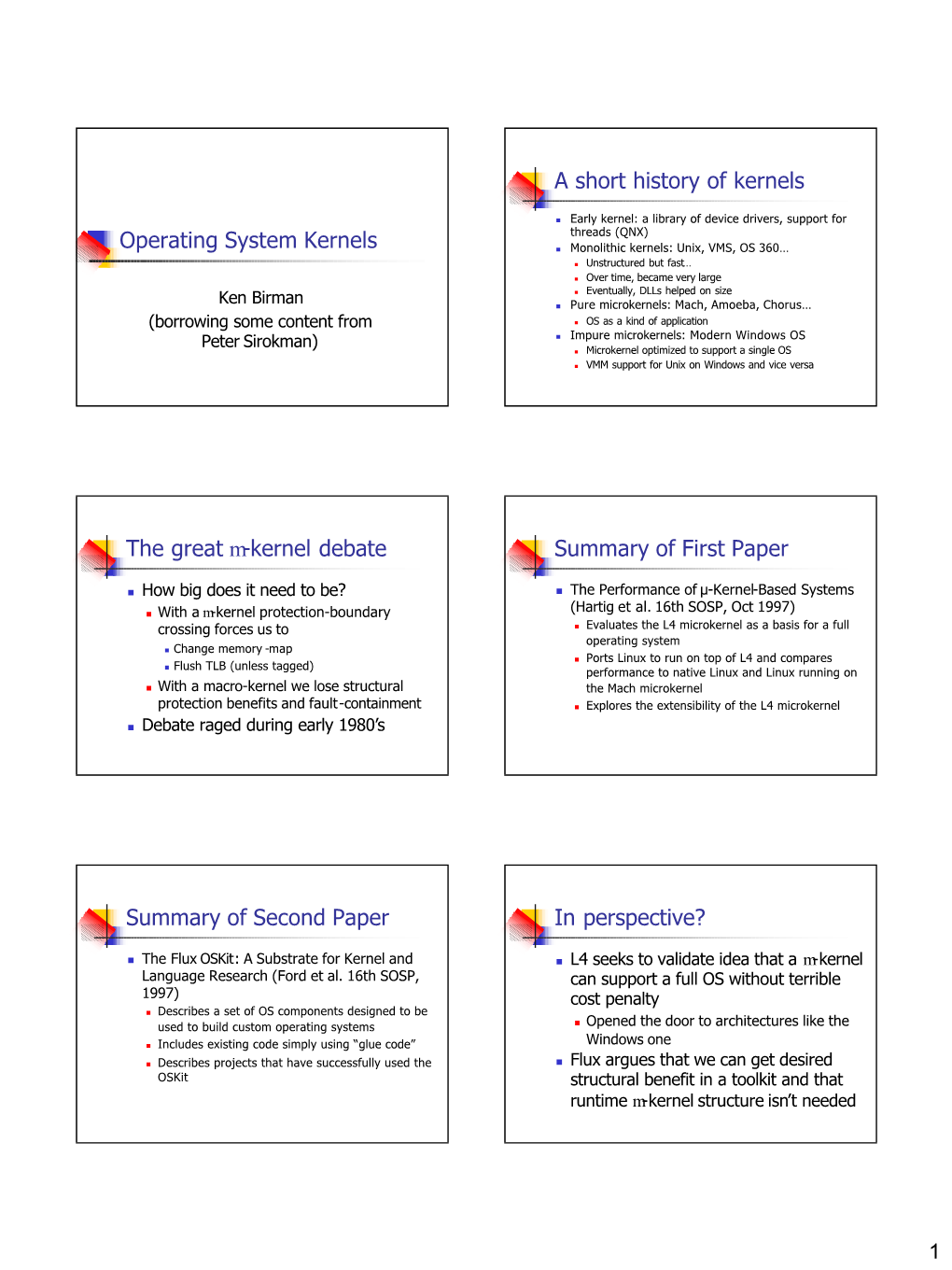 Kernel Architectures