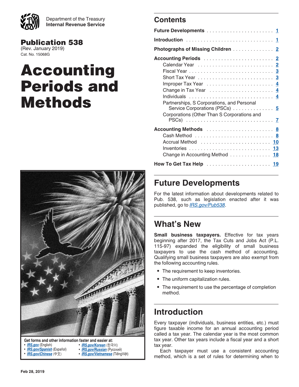 Publication 538, Accounting Periods and Methods