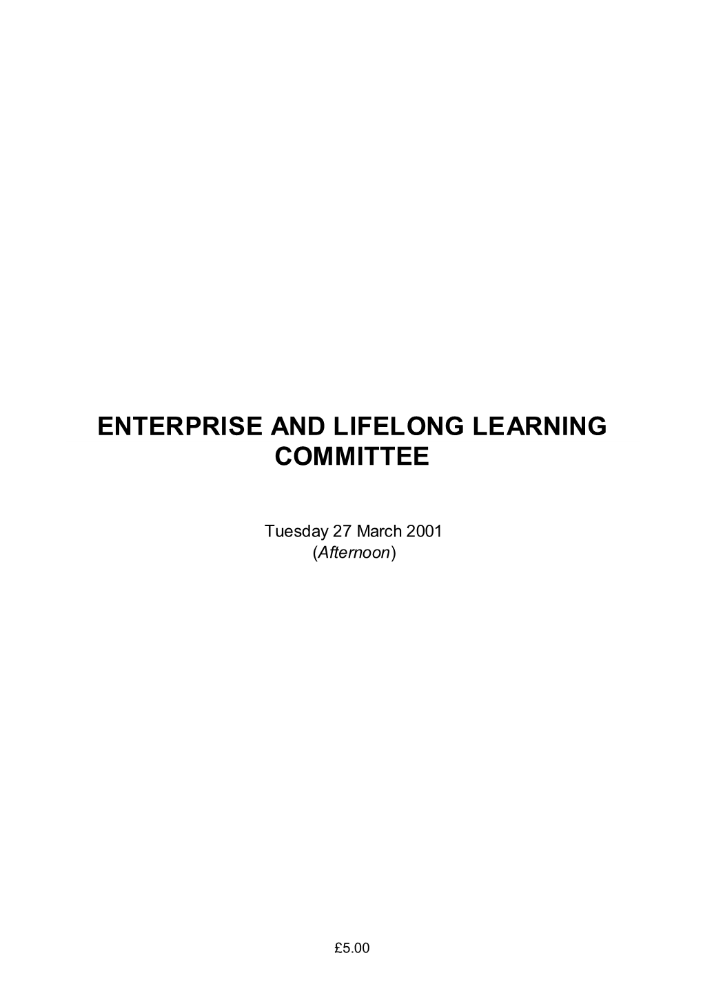 Enterprise and Lifelong Learning Committee