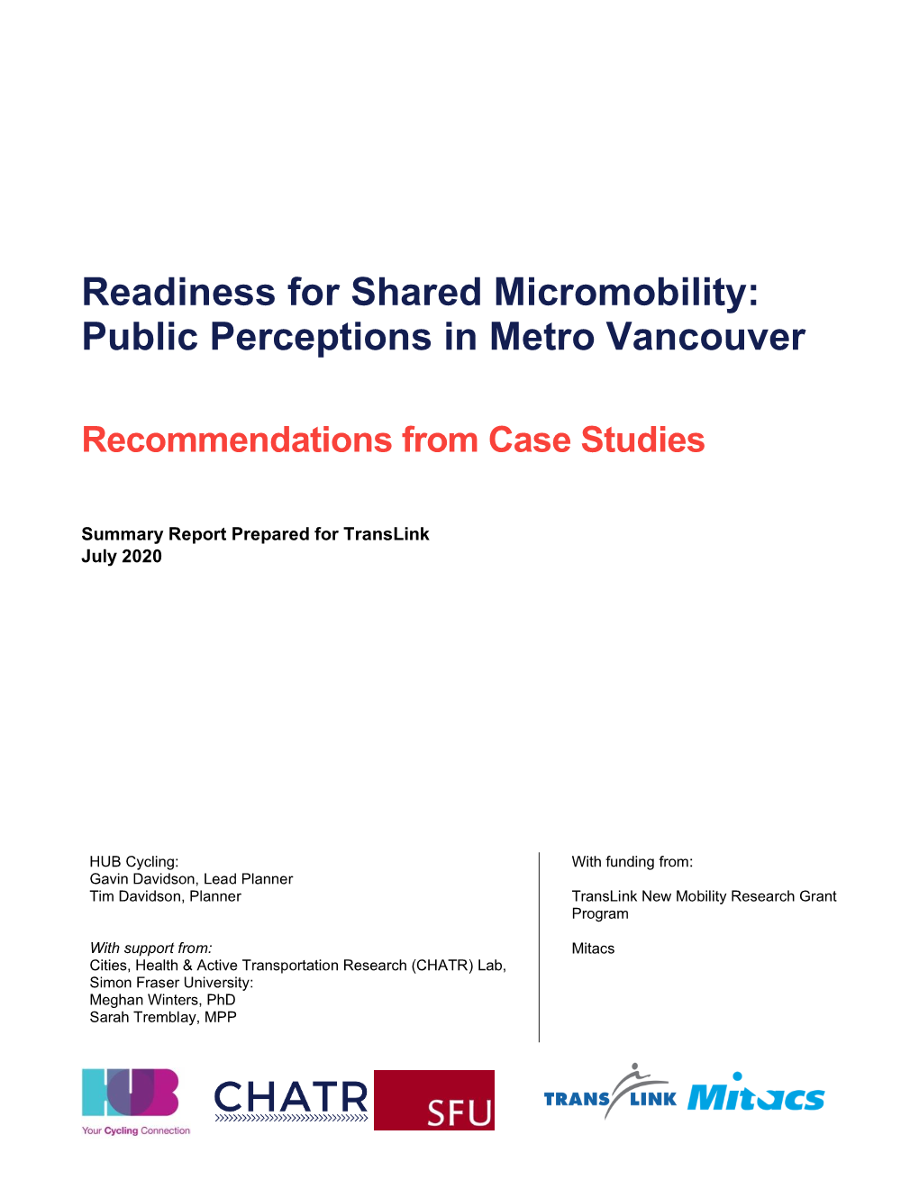 Readiness for Shared Micromobility: Public Perceptions in Metro Vancouver