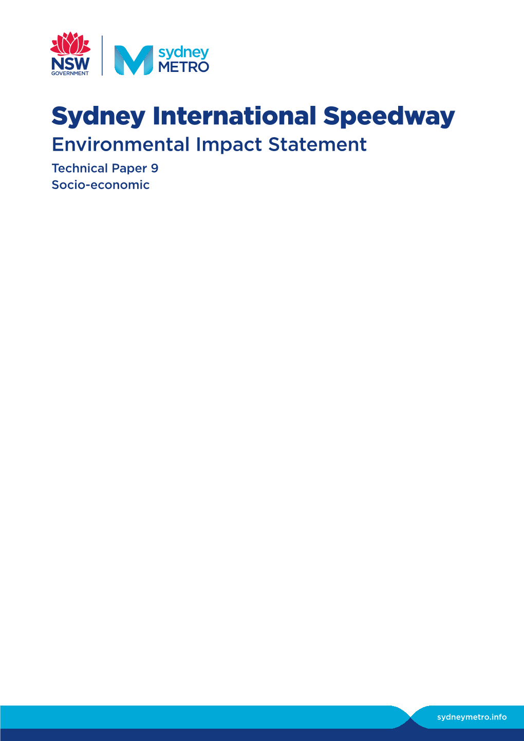 Sydney International Speedway Environmental Impact Statement Technical Paper 9 Socio-Economic