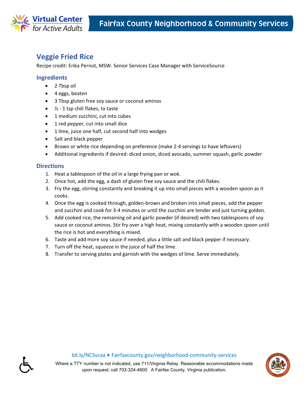 Veggie Fried Rice Recipe Credit: Erika Pernot, MSW