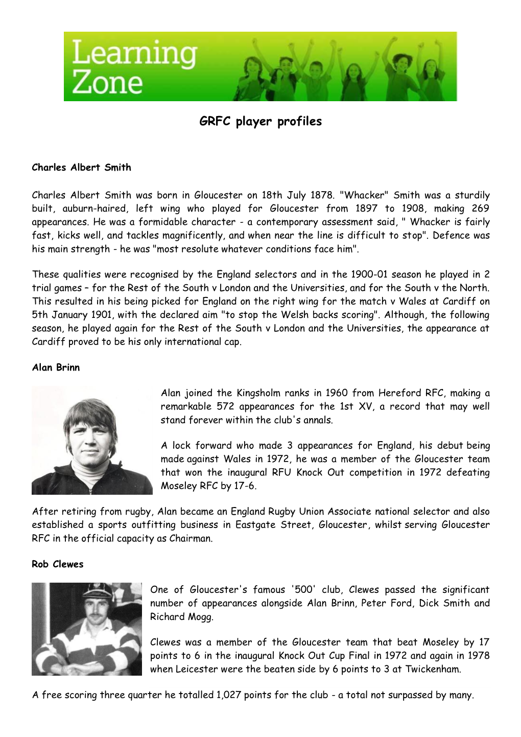 GRFC Player Profiles