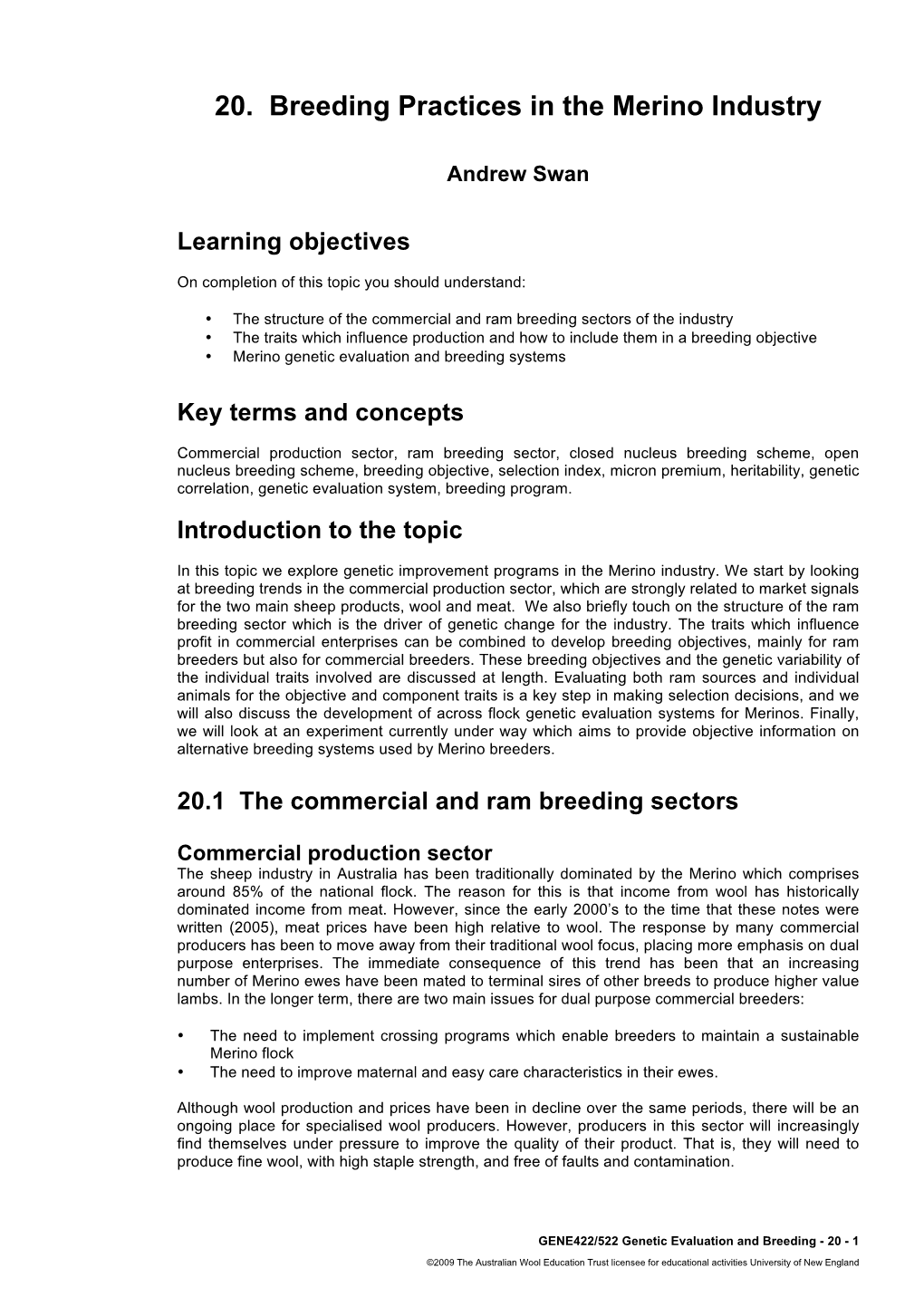 20. Breeding Practices in the Merino Industry