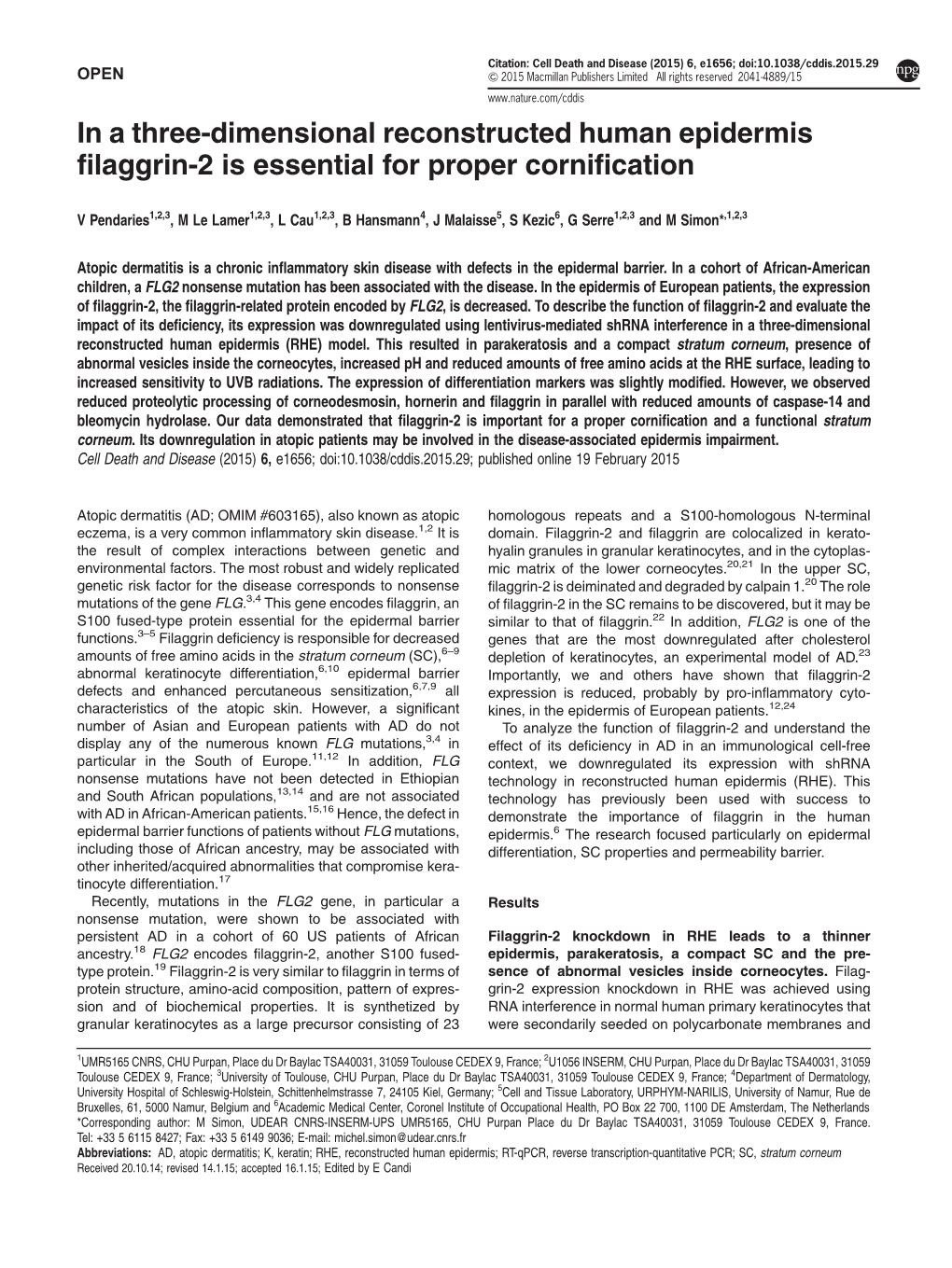 In a Three-Dimensional Reconstructed Human Epidermis Filaggrin-2 Is Essential for Proper Cornification