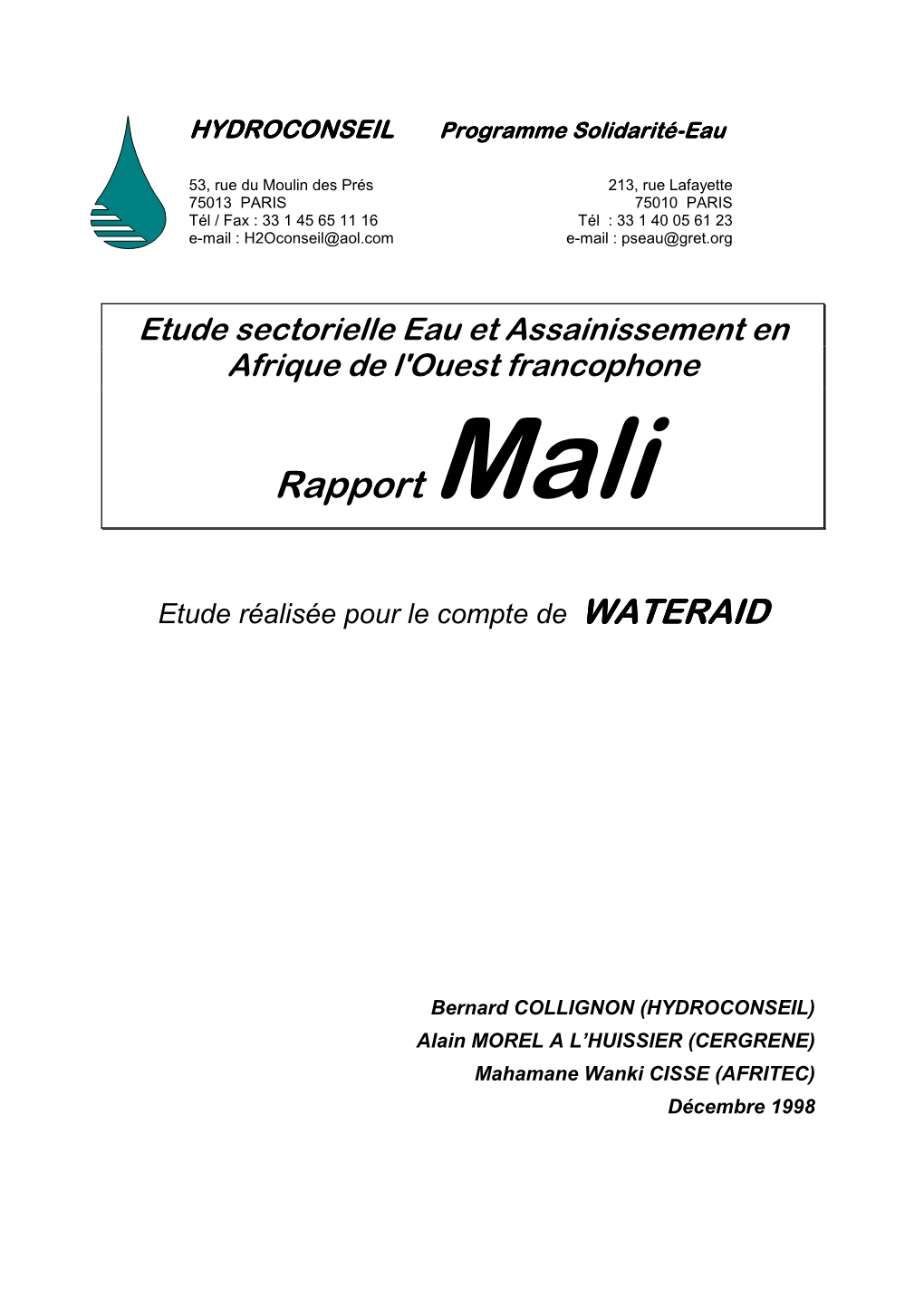 Rapport Mali