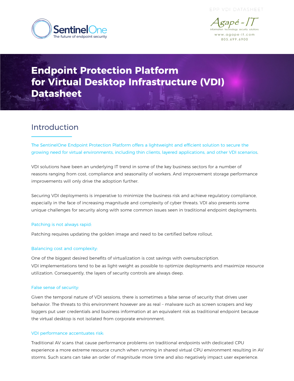 Endpoint Protection Platform for Virtual Desktop Infrastructure (VDI) Datasheet