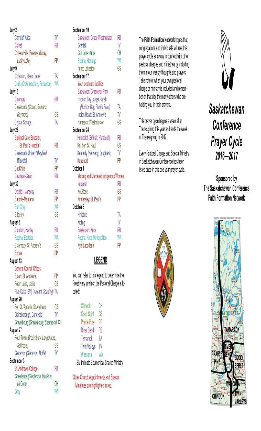 Saskatchewan Conference Prayer Cycle