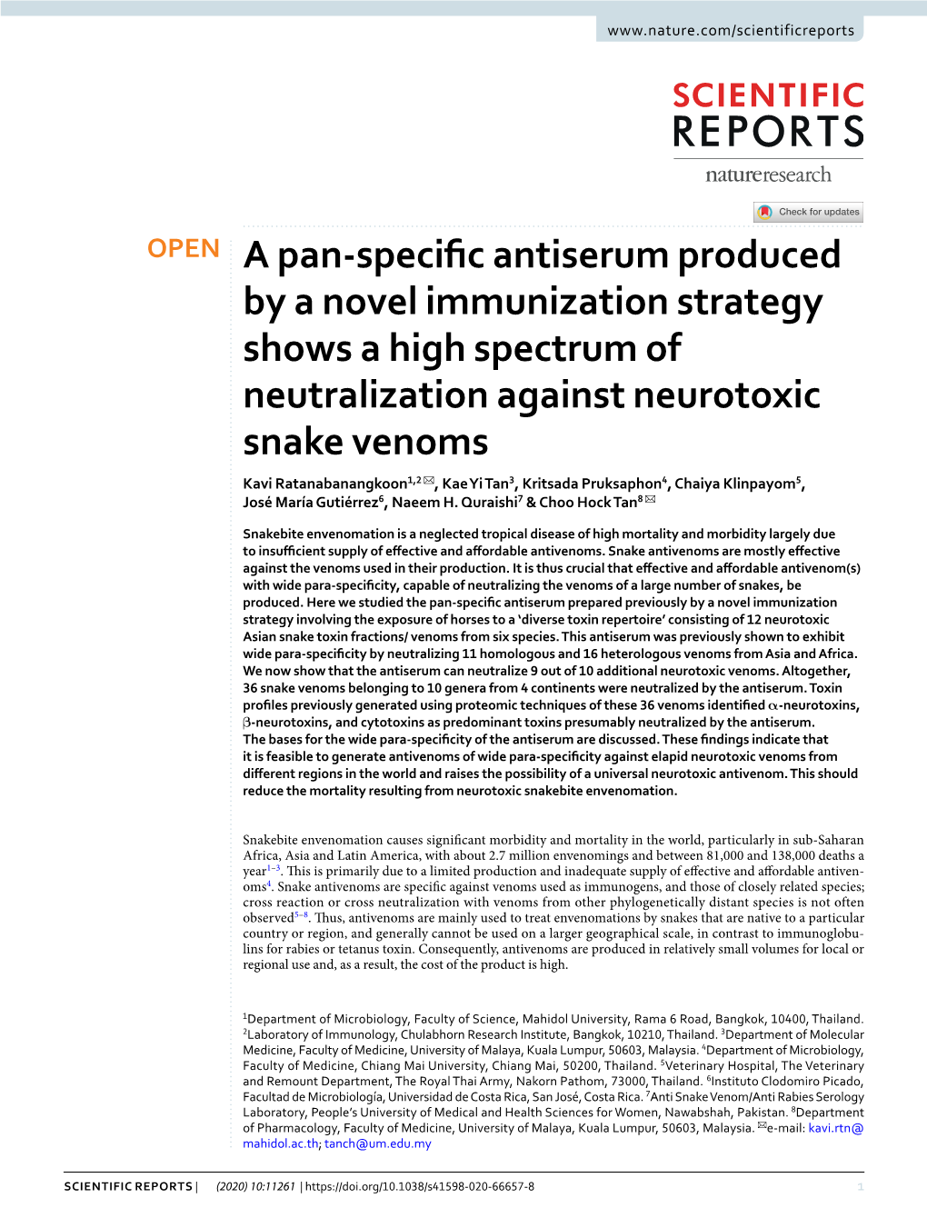 A Pan-Specific Antiserum Produced by a Novel Immunization Strategy