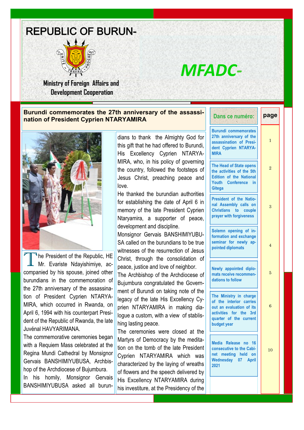 MFADC- Ministry of Foreign Affairs and Development Cooperation