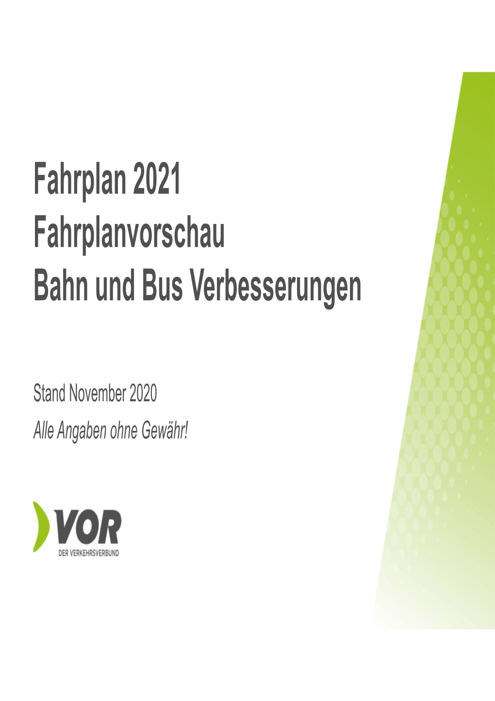 Fahrplan 2021 Fahrplanvorschau Bahn Und Bus Verbesserungen