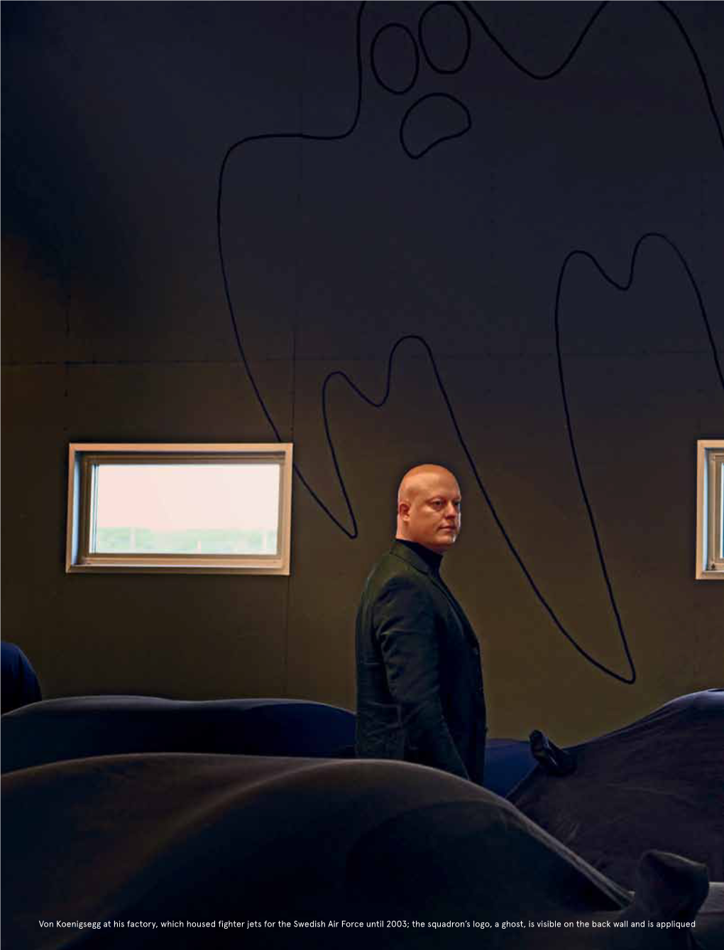 Von Koenigsegg at His Factory, Which Housed Fighter Jets for the Swedish Air Force Until 2003
