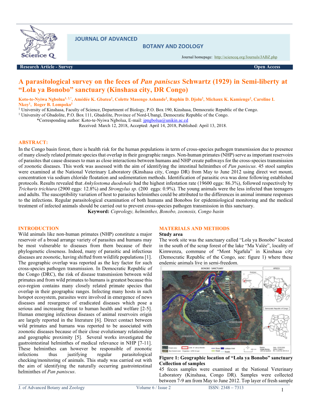 Preliminary Survey on the Bushmeat Sector in Nord-Ubangi Province