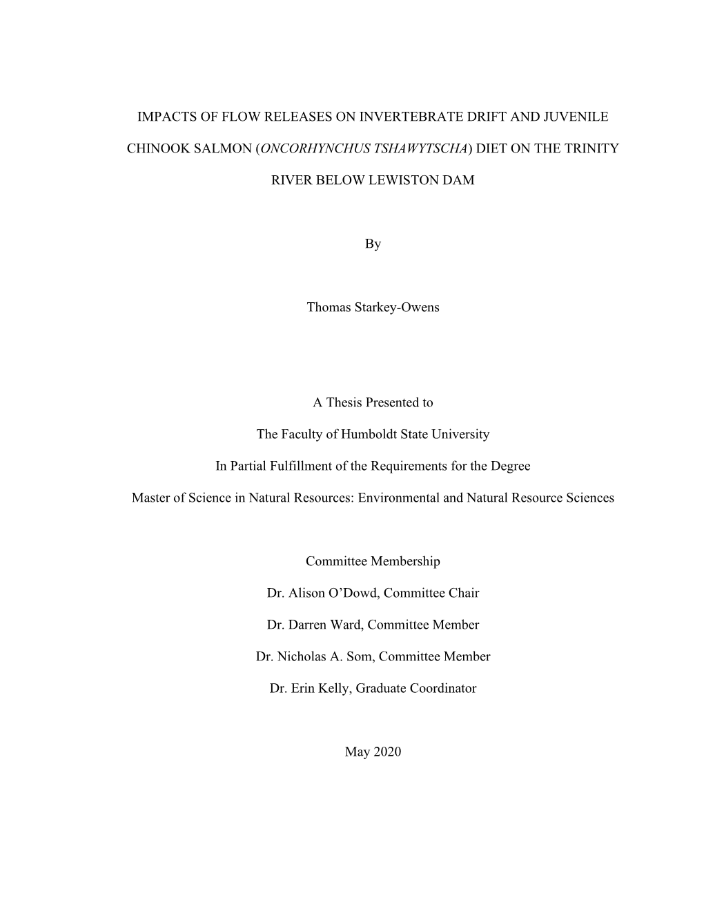 Impacts of Flow Releases on Invertebrate Drift and Juvenile