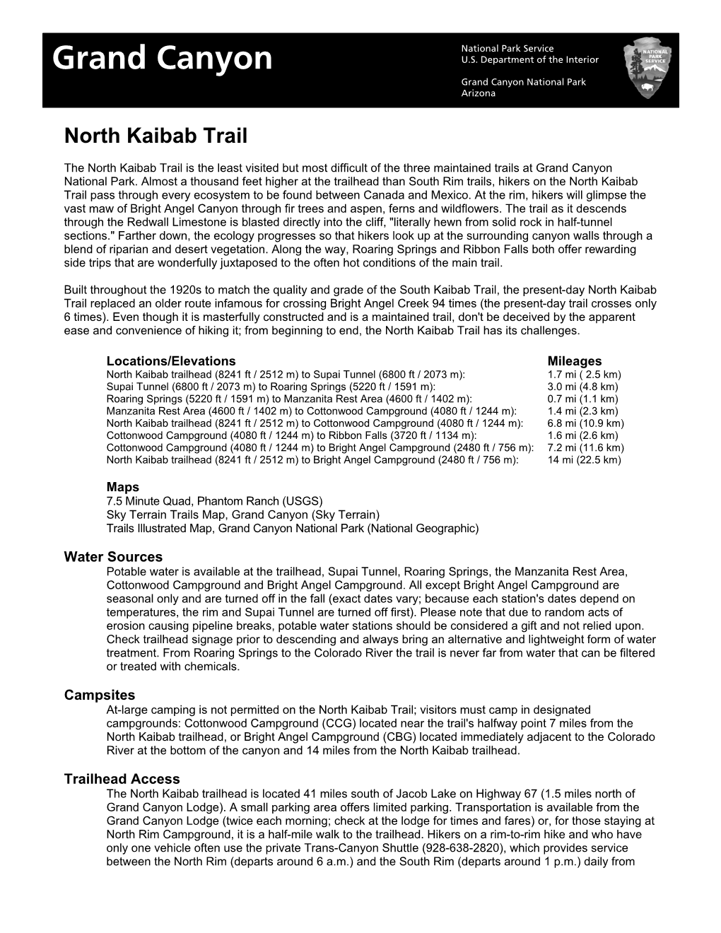 North Kaibab Trail