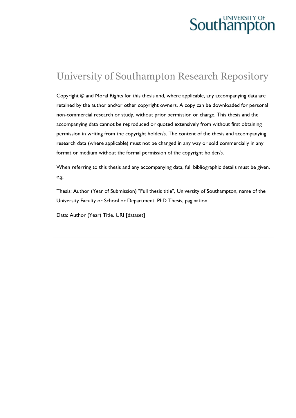 University of Southampton Research Repository