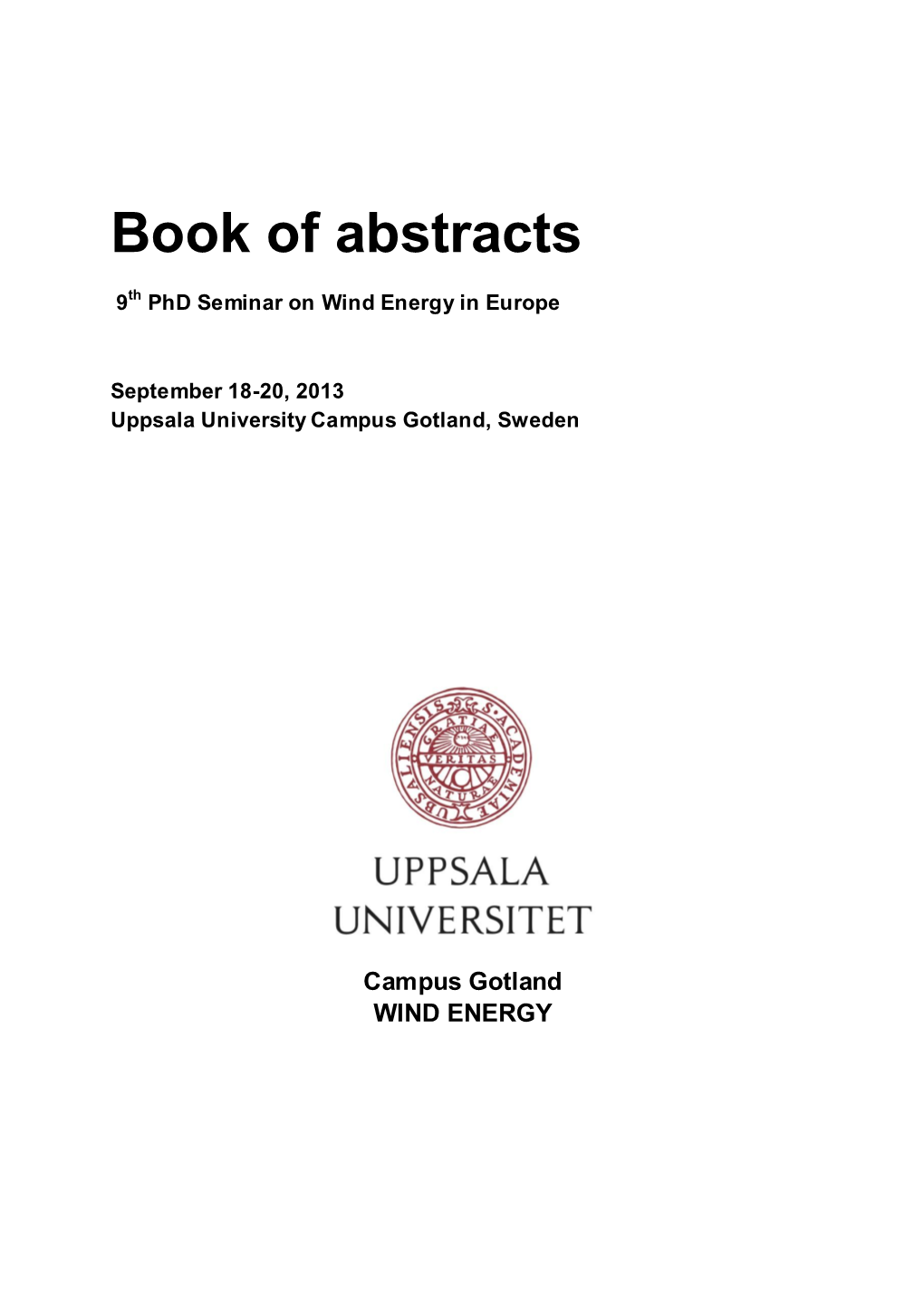 Book of Abstracts