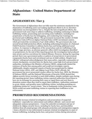 Afghanistan - United States Department of State