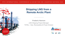Shipping LNG from a Remote Arctic Plant