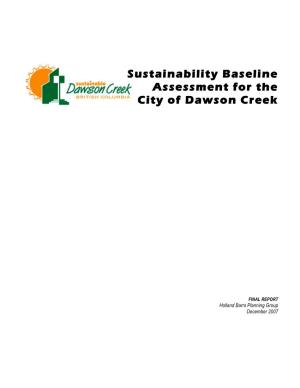 Sustainability Baseline Assessment for the City of Dawson Creek