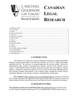 Canadian Legal Research and Writing Guide (