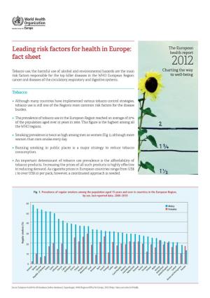 Leading Risk Factors for Health in Europe Fact Sheet