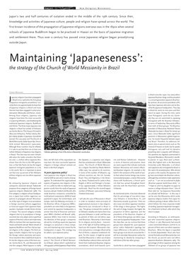 Japaneseness’: the Strategy of the Church of World Messianity in Brazil
