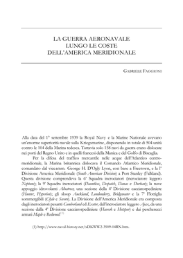 La Guerra Aeronavale Lungo Le Coste Dell'america Meridionale