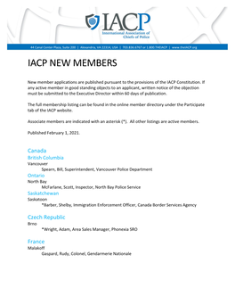 Iacp New Members