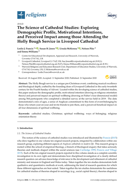 The Science of Cathedral Studies: Exploring Demographic Profile, Motivational Intentions, and Perceived Impact Among Those Attending the Holly Bough Service in Liverpool Cathedral