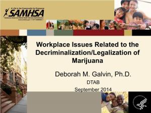 Workplace Issues Related to the Decriminalization/Legalization of Marijuana Deborah M