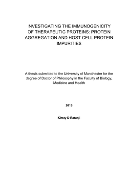 Protein Aggregation and Host Cell Protein