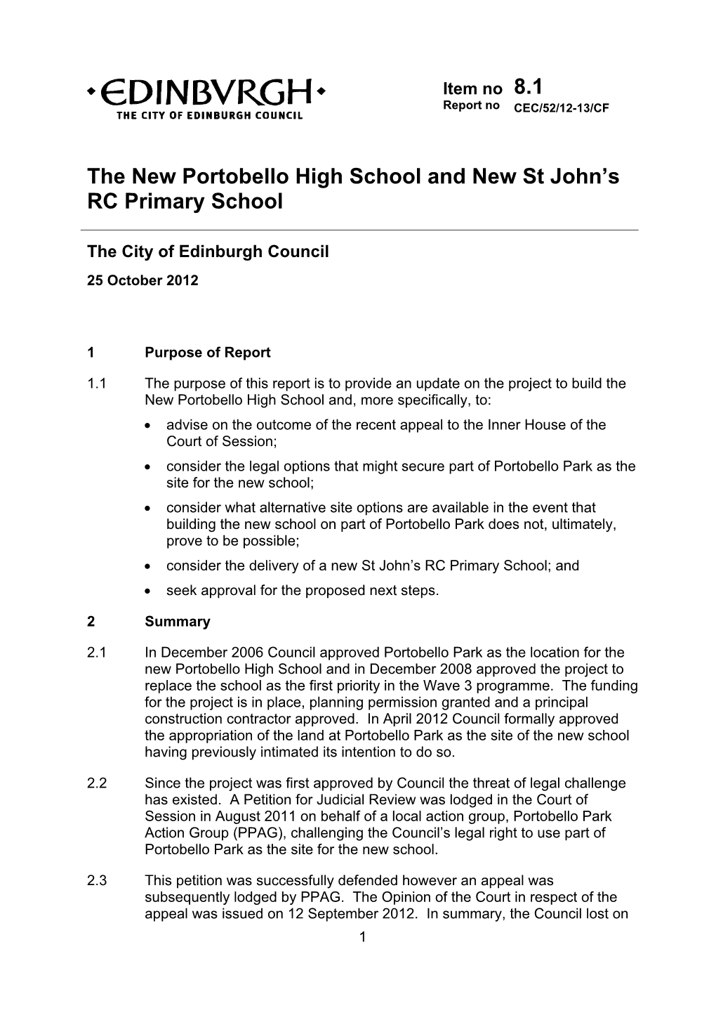 The New Portobello High School and New St John's RC Primary School