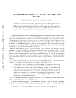Thin Compactifications and Relative Fundamental Classes