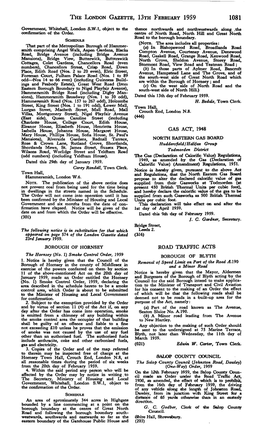 THE LONDON GAZETTE, 13Ra FEBRUARY 1959 1081