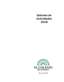 Informe De Actividades 2018