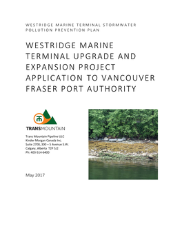 Westridge Marine Terminal Upgrade and Expansion Project Application to Vancouver Fraser Port Authority