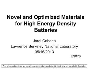 Novel and Optimized Materials Phases for High Energy Density