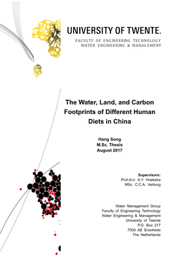 The Water, Land, and Carbon Footprints of Different Human Diets in China