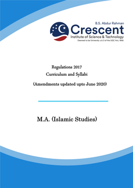 Regulations 2017 Curriculum and Syllabi