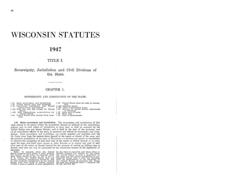 Wisconsin Statutes