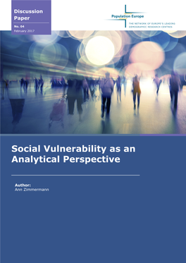 Social Vulnerability As an Analytical Perspective
