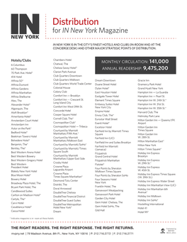 Distribution for in New York Magazine