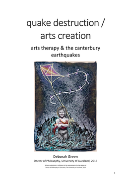 Quake Destruction / Arts Creation Arts Therapy & the Canterbury Earthquakes