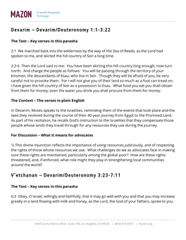 Devarim – Devarim/Deuteronomy 1:1-3:22 V'etchanan – Devarim