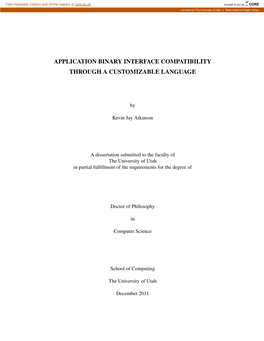 Application Binary Interface Compatability Through A