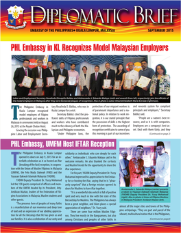 PHL Embassy in KL Recognizes Model Malaysian Employers