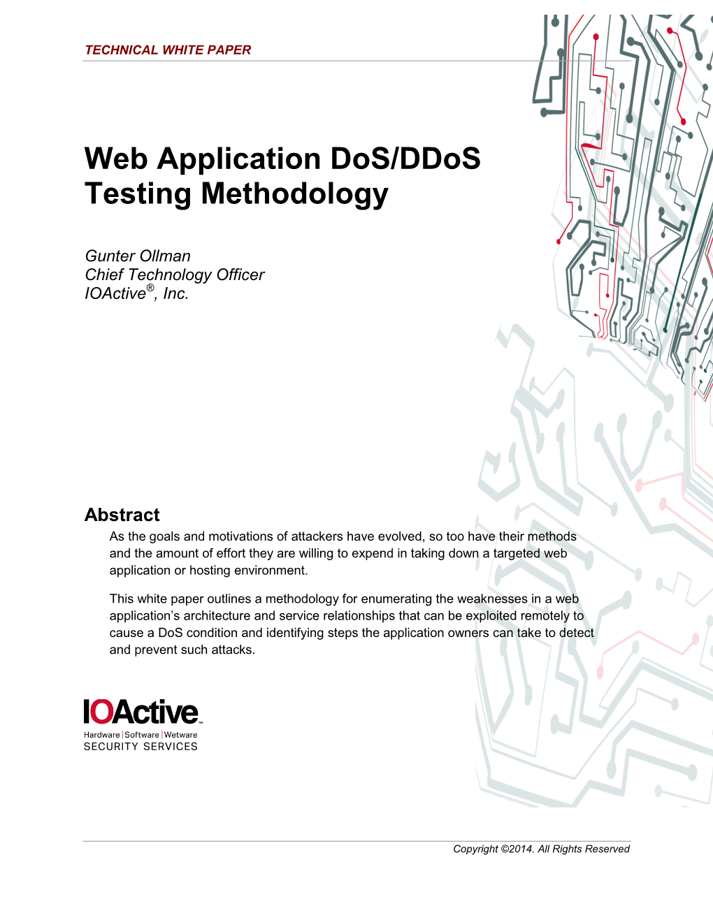 Web Application Dos/Ddos Testing Methodology