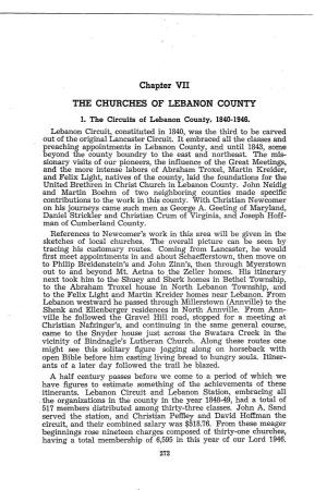 THE CHURCHES of LEBANON COUNTY L