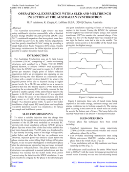 Operational Experience with a Sled and Multibunch Injection at the Australian Synchrotron M